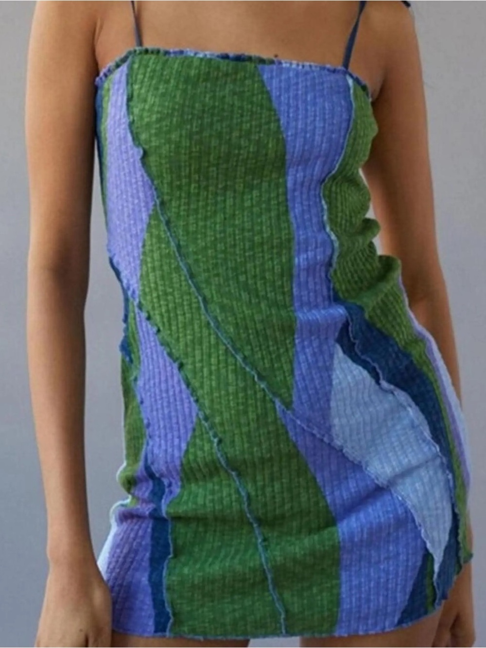 15 dresses aqua green Urban Outfitters Blue & Patchwork Mini Dress Core Branded